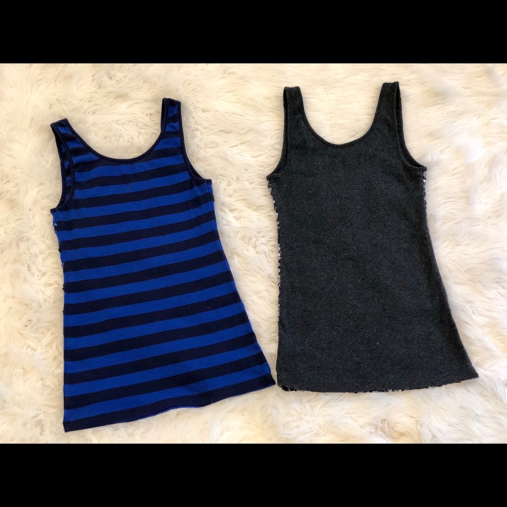 Old Navy sequins 2 tank tops - 1 blue & 1 gray XS - Picture 2 of 3